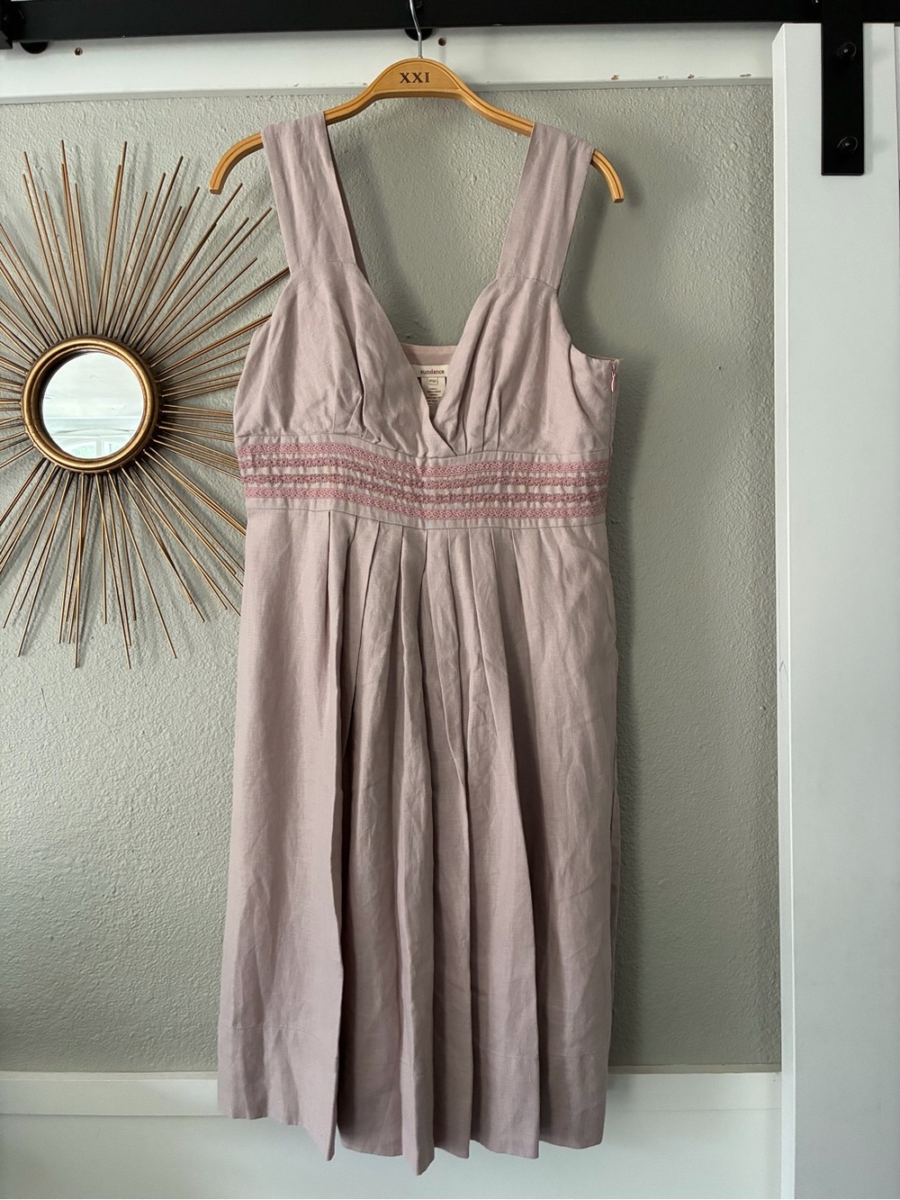 Sundance Dusty Rose Sleeveless V-Neck Midi Dress